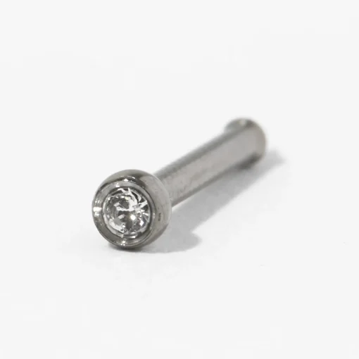 Clear Crystal Titanium Nose Piercing Kit with Ear Care Solution