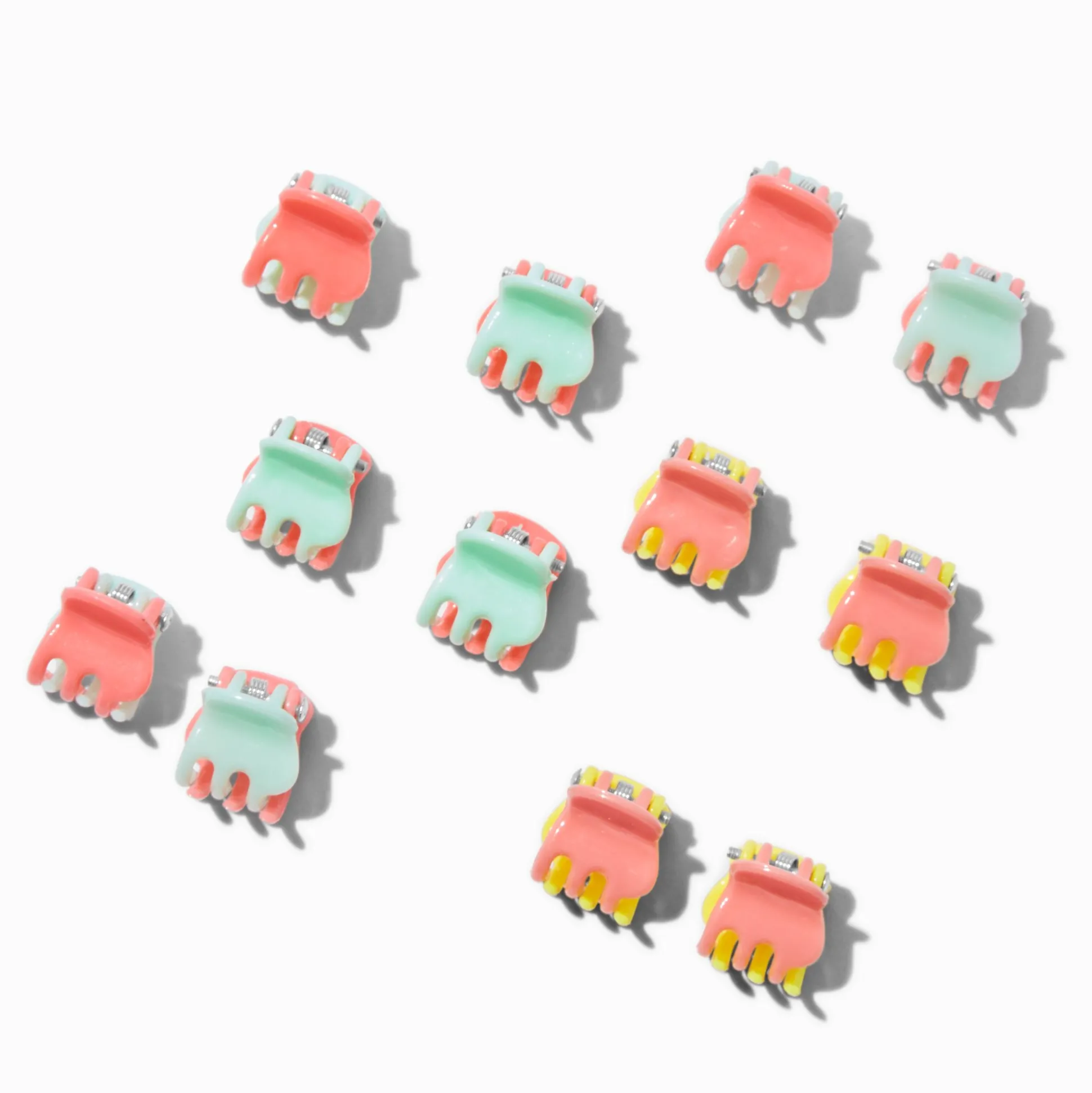 Colorblock Mini Hair Claws - 12 Pack