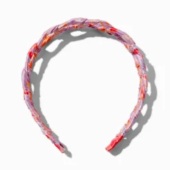 Coral Fabric-Wrapped Headband