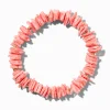 Coral Stacked Shell Stretch Bracelet
