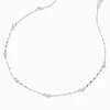 Cubic Zirconia & Black Bead Silver-tone Chain Necklace