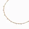 Cubic Zirconia Confetti Charm Gold-tone Chain Necklace