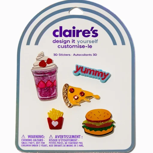 DIY 3D American Food Stickers - 5 Pack