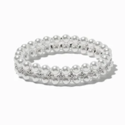 Double Pearl Stretch Bracelet