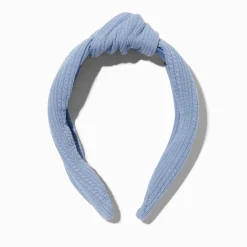 Dusty Blue Crinkle Knotted Headband