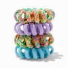 Fabric-Covered Spiral Hair Ties - 4 Pack
