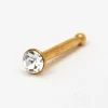 20G Gold-tone Stainless Steel Crystal Nose Stud