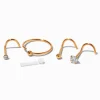 20G Gold-tone Stainless Steel Mixed Nose Studs & Hoop - 6 Pack