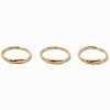 22G Gold-tone Sterling Silver Bar Hoop Nose Rings - 3 Pack