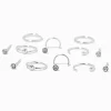 22G Sterling Silver Crystal Nose Studs & Hoops - 12 Pack