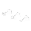 22G Sterling Silver Hearts & Stars Nose Studs - 3 Pack