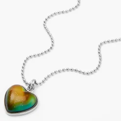 Glitter Heart Mood Pendant Necklace