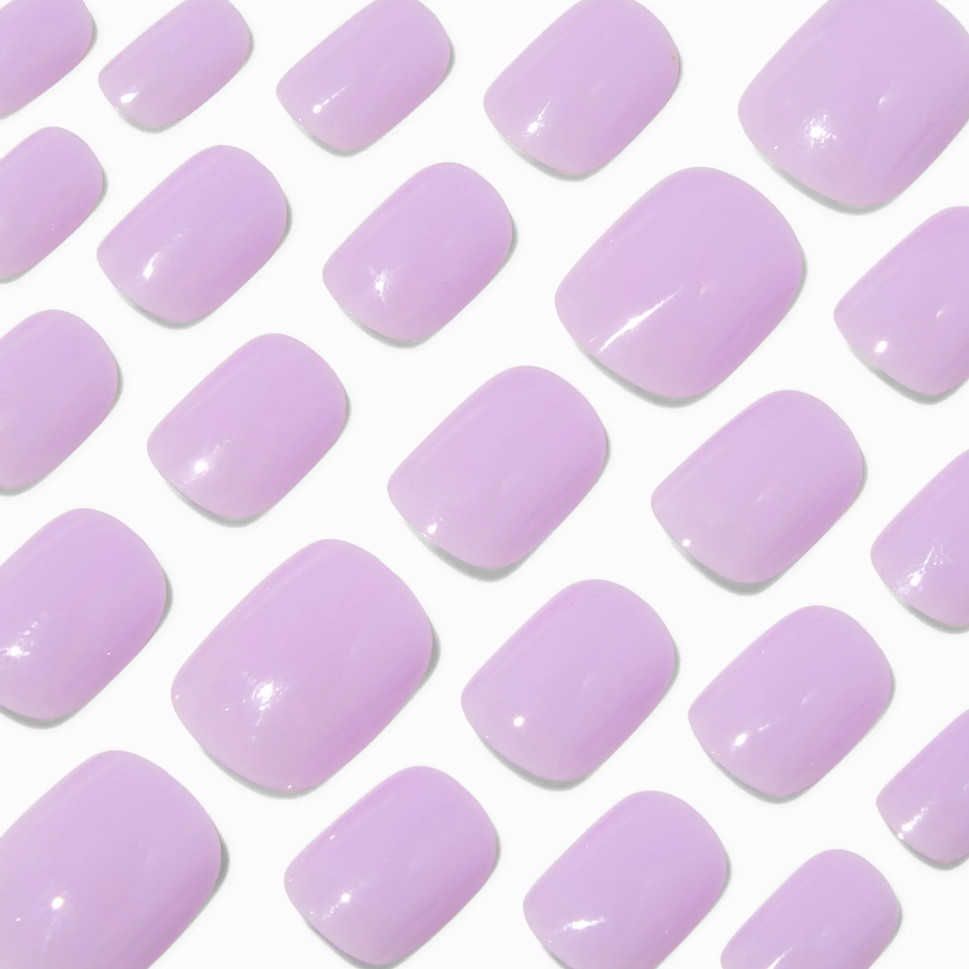 Glossy Light Purple Squoval Vegan Faux Nail Set - 24 Pack