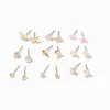 Gold Cottagecore Stud Earrings - 9 Pack