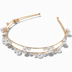 Gold Double Row Pearl Headband