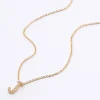 Gold Mini Pearl Initial Pendant Necklace - J