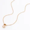 Gold Mini Pearl Initial Pendant Necklace - S