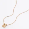 Gold Mini Pearl Initial Pendant Necklace - M