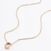 Gold Mini Pearl Initial Pendant Necklace - C