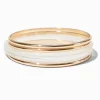Gold-tone & Clear Resin Bangle Bracelets - 5 Pack