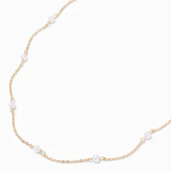 Gold-tone & Pearl Choker Necklace
