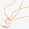 Gold-tone Best Friends Split Yin Yang Pendant Necklaces - 2 Pack