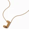 Gold-tone Bubble Initial Pendant Necklace - J