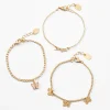 Gold-tone Butterfly & Angel Chain Bracelets - 3 Pack