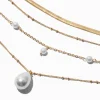 Gold-tone Chain & Pearl Multi-Strand Necklace