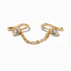 Gold-tone Chain Cubic Zirconia Faux Nose Ring