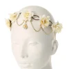 Gold-tone Chain Ivory Flower Vine Headwrap