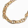 Gold-tone Chunky Pop Tab Chain Necklace