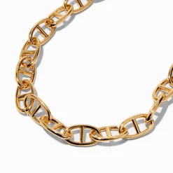 Gold-tone Chunky Pop Tab Chain Necklace