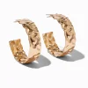 Gold-tone Crinkle Hoop Earrings