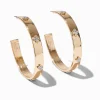 Gold-tone Crystal Clover Thick Hoop Earrings