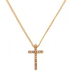 Gold-tone Crystal Cross Pendant Necklace