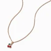 Gold-tone Crystal Dainty Cherry Pendant Necklace