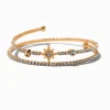 Gold-tone Crystal Star Coil Bracelet