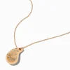 Gold-tone Crystal Studded Bubble Teardrop Pendant Necklace