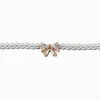 Gold-tone Cubic Zirconia Bow Pearl Choker Necklace
