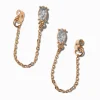 Gold-tone Cubic Zirconia Connector Earrings