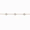 Gold-tone Cubic Zirconia Clover Choker Necklace