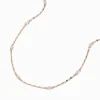 Gold-tone Cubic Zirconia Disco Chain Necklace