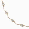 Gold-tone Cubic Zirconia Delicate Scalloped Choker Necklace