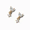 Gold-tone Cubic Zirconia Marquise Stud Earrings