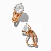 Gold-tone Cubic Zirconia Round 7mm Clip-On Stud Earrings