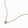 Gold-tone Cubic Zirconia Teardrop Pendant Necklace