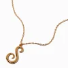 Gold-tone Curly Script Initial Pendant Necklace - S