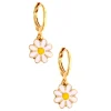 Gold-tone Daisy 10mm Huggie Hoop Earrings