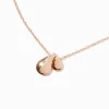 Gold-tone Double Teardrop Pendant Necklace
